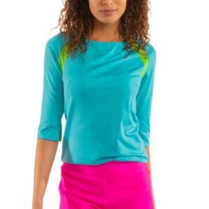 Gretchen Scott Aqua Jersey Tee Topper - Women's XL top shirt resort vacation